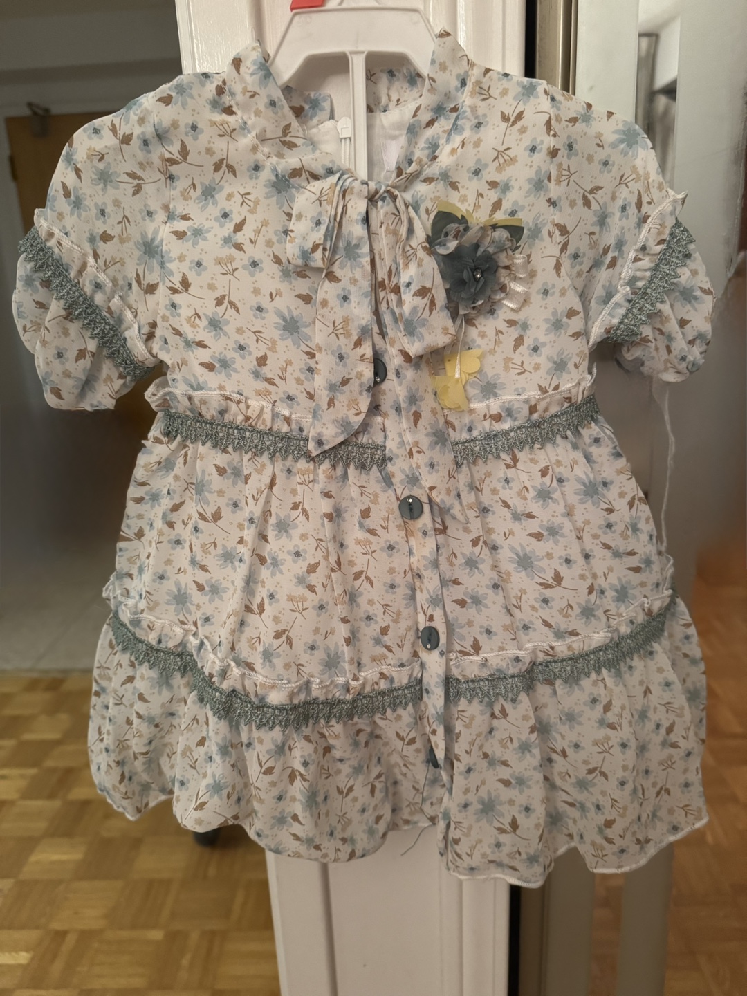 Floral Print Baby Dress, Size 3-6 months