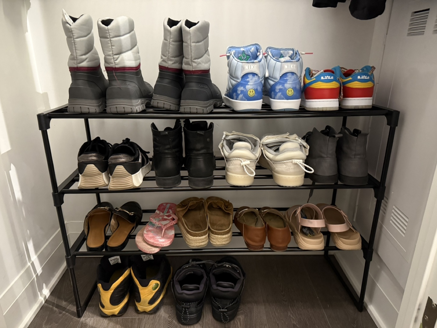 Black 3-Tier Shoe Rack