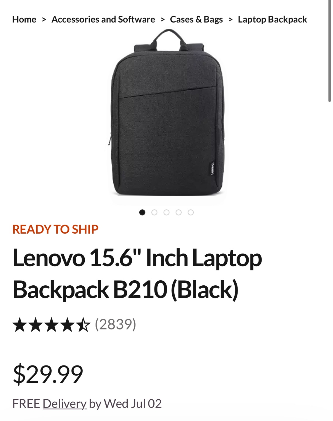 Lenovo 15.6" Casual Backpack