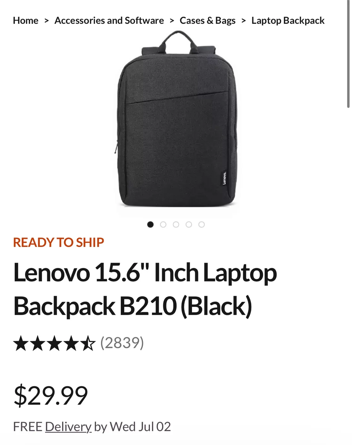 Lenovo 15.6" Casual Backpack thumbnail