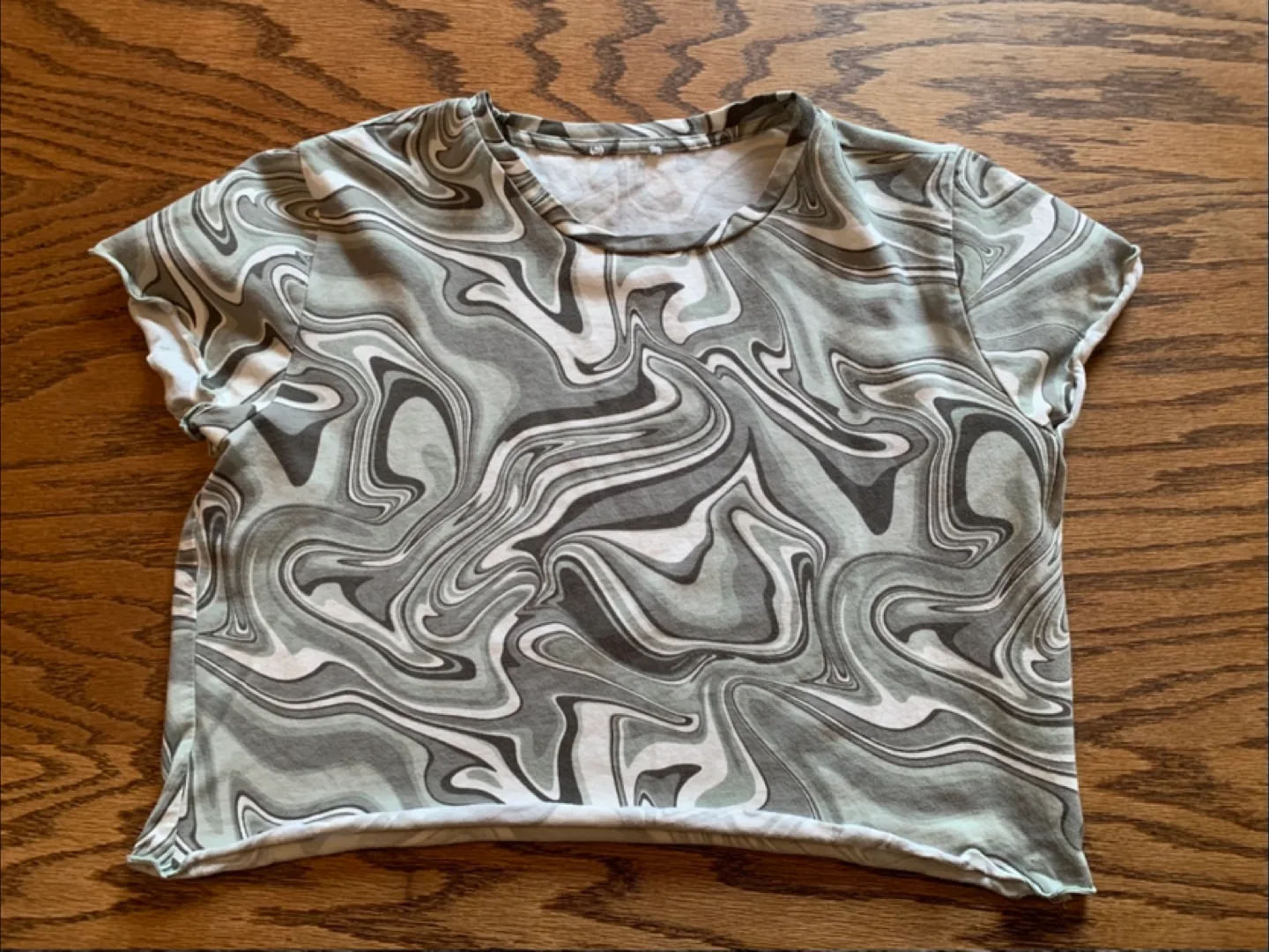 Swirl Pattern Crop Top - Size Small thumbnail