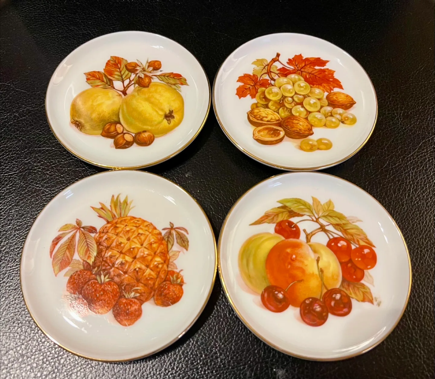 Vintage Furstenberg Porcelain Set of 4 Coasters 4" Small Plates thumbnail