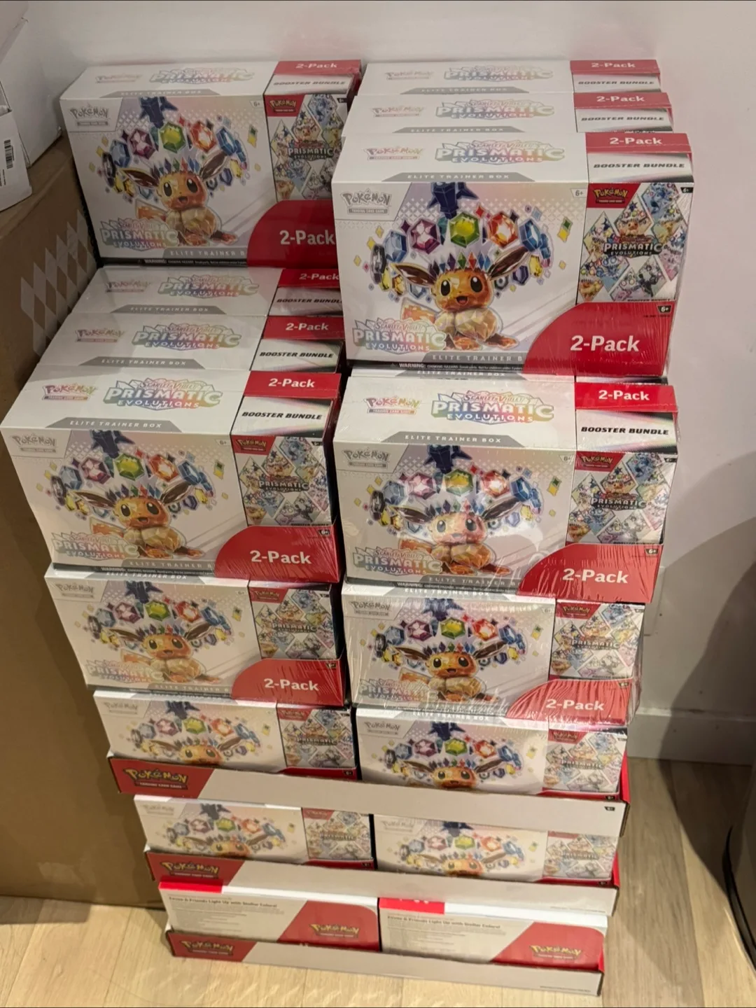 Pokemon prismatic evolutions Costco bundle ETB + booster bundle thumbnail