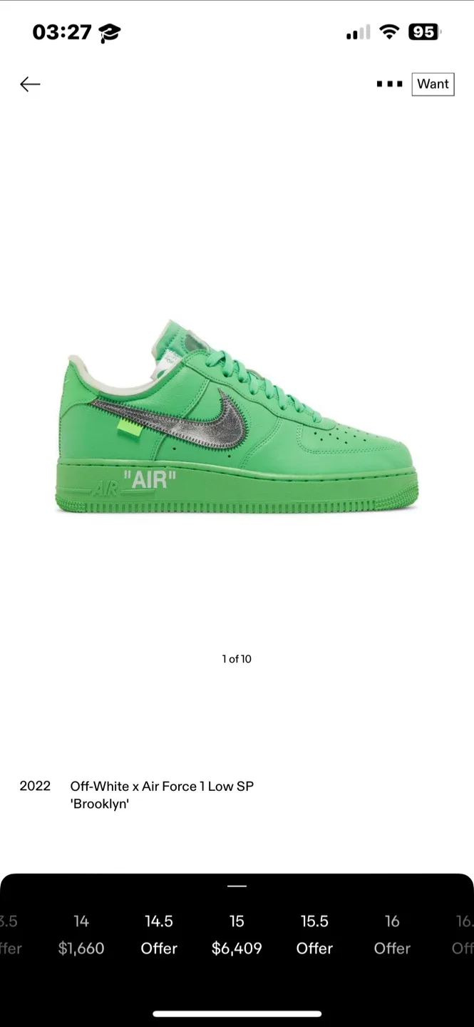 Nike x Off-White Air Force 1 Low "Brooklyn" Sneakers thumbnail