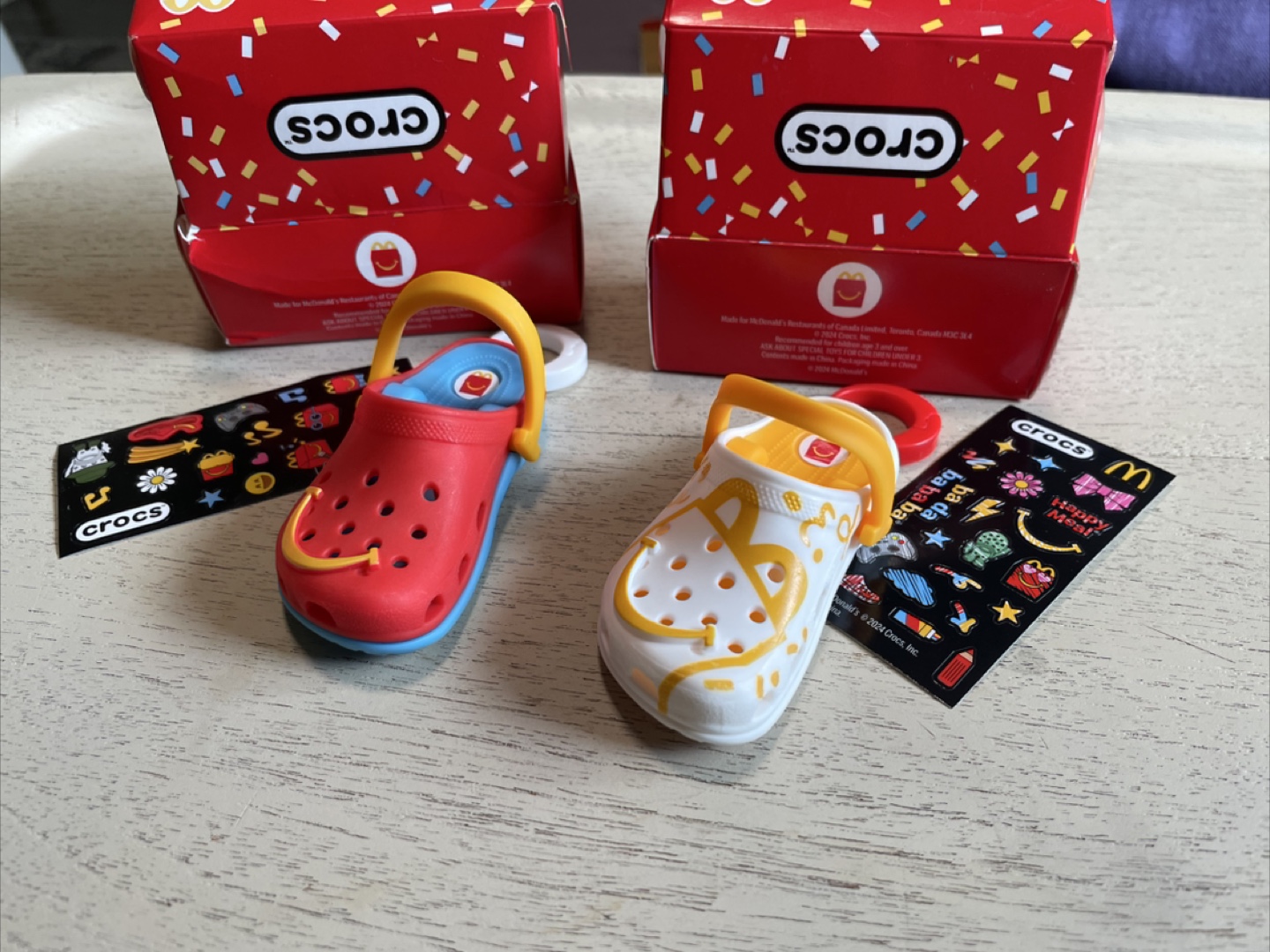 Crocs McDonald's 2024 Happy Meal Toy keychains