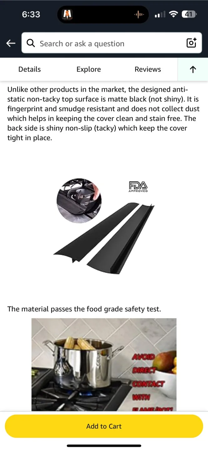 Black Silicone Stove Gap Cover (21 inch) thumbnail