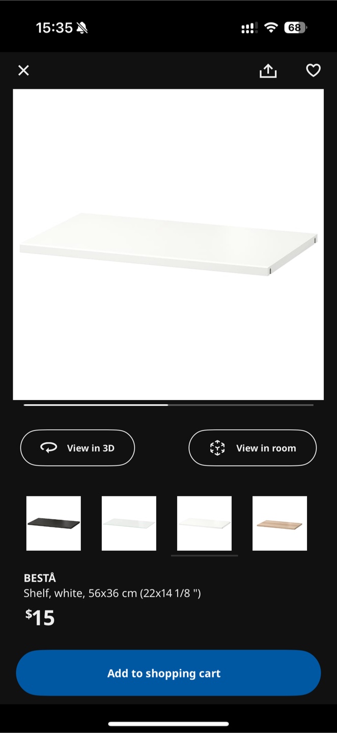Besta Frame 60x40x128cm with 3 shelves - White - photo 3