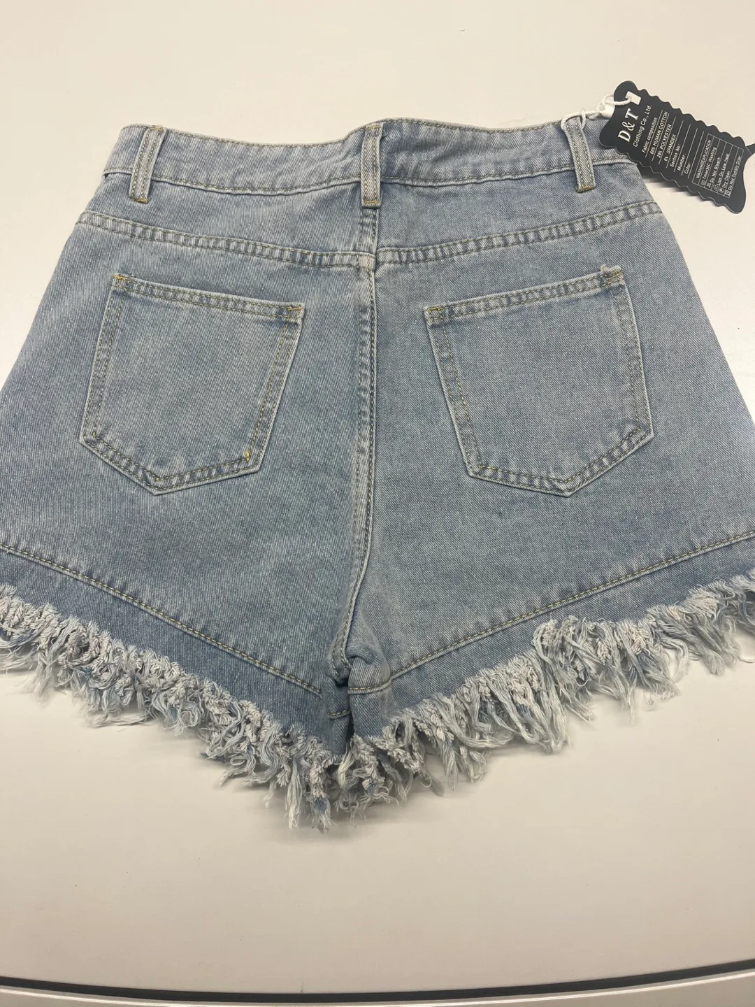 New D&T Denim Fringe Shorts (sizes: S, M, L, XL) image indicator(2)