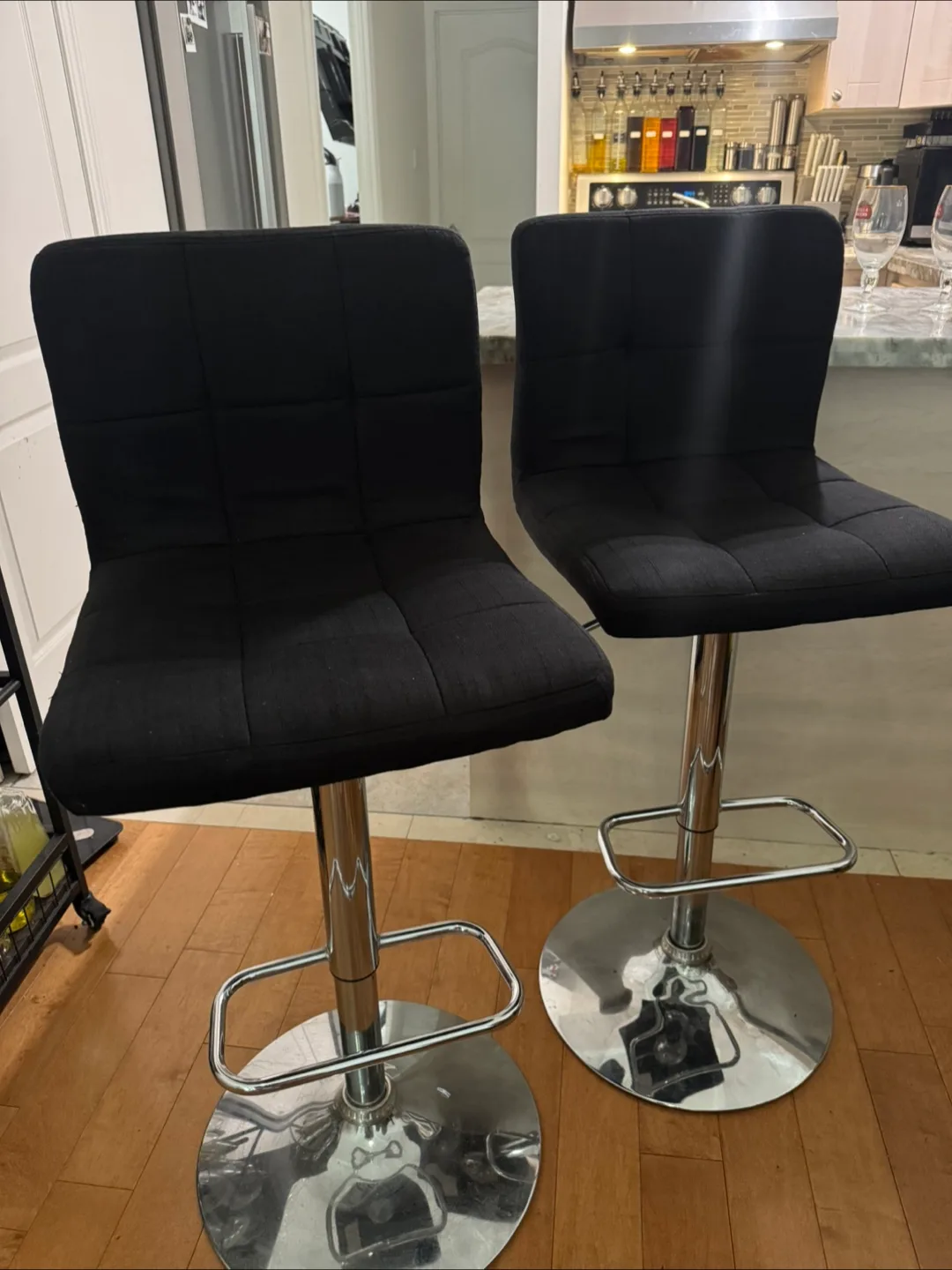 Set of 2 Black Bar Stools thumbnail