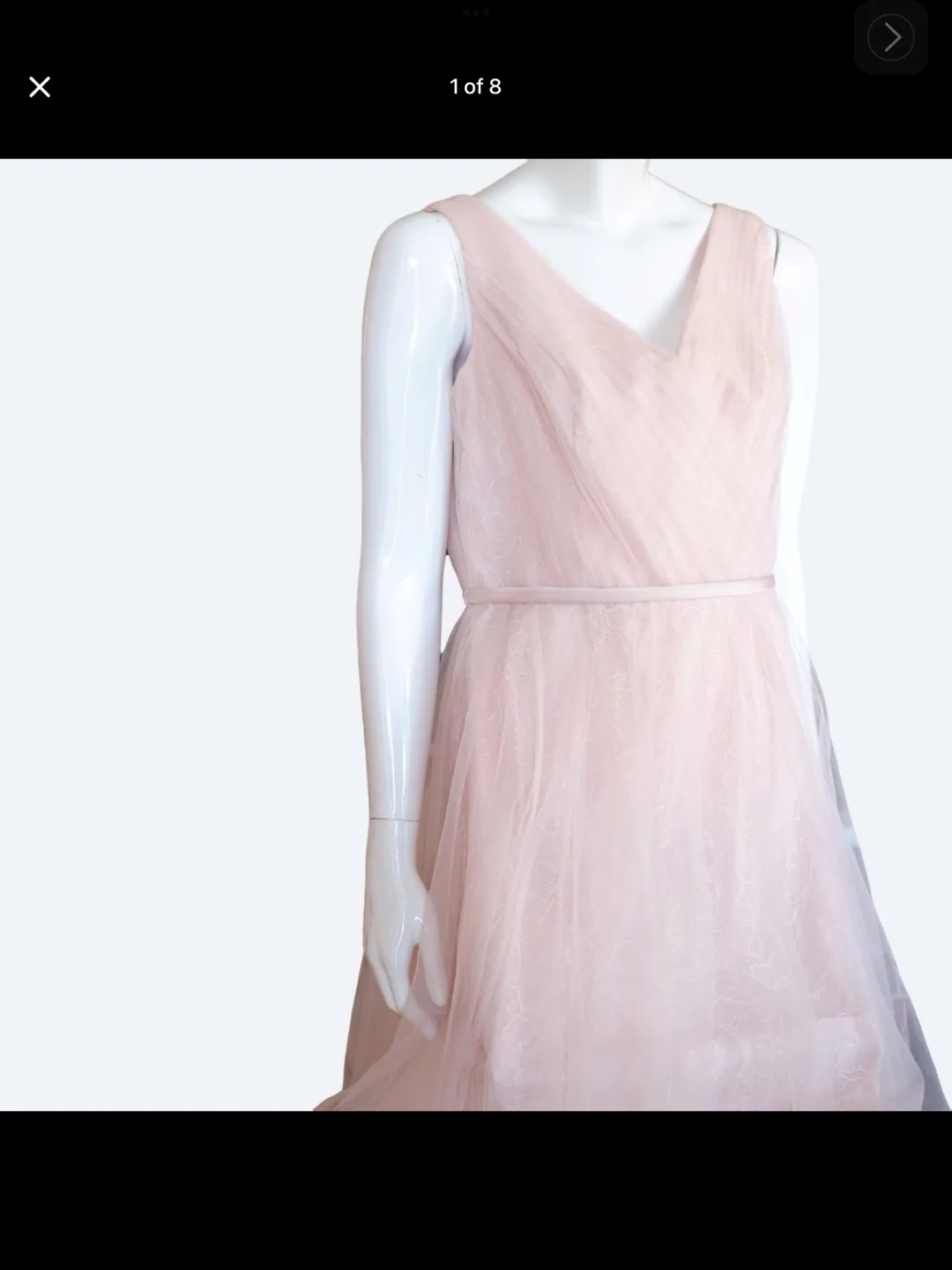 White by Vera Wang Blush Tulle over Lace Bridesmaid Dress thumbnail