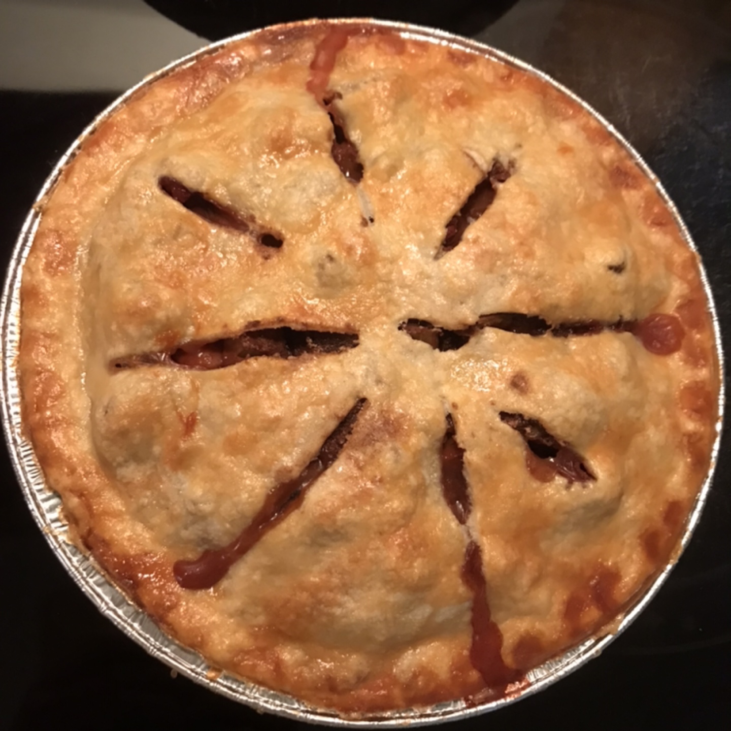 Rhubarb Pie with cinnamon and sugar - Home Baked