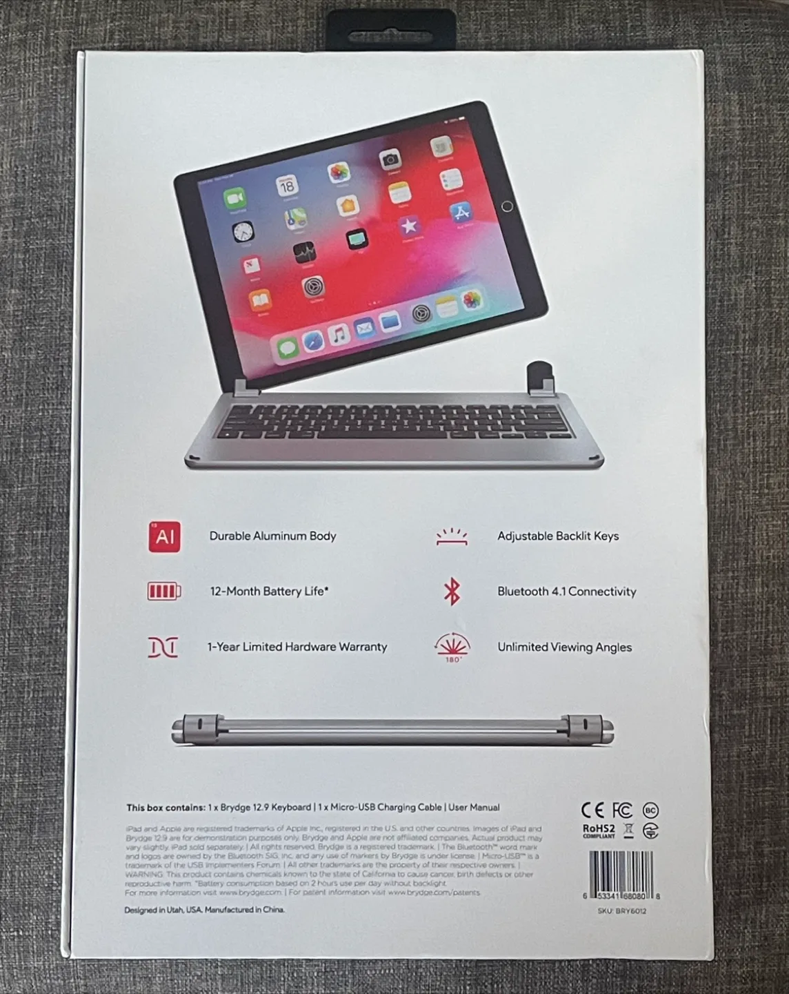 Brydge Wireless Keyboard for 12.9-inch iPad Pro image indicator(2)