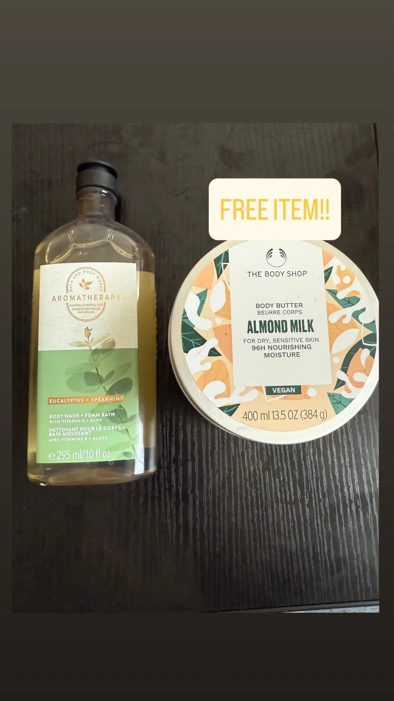 Bath & Body Works Aromatherapy Wash + FREE Body Shop Body Butter thumbnail