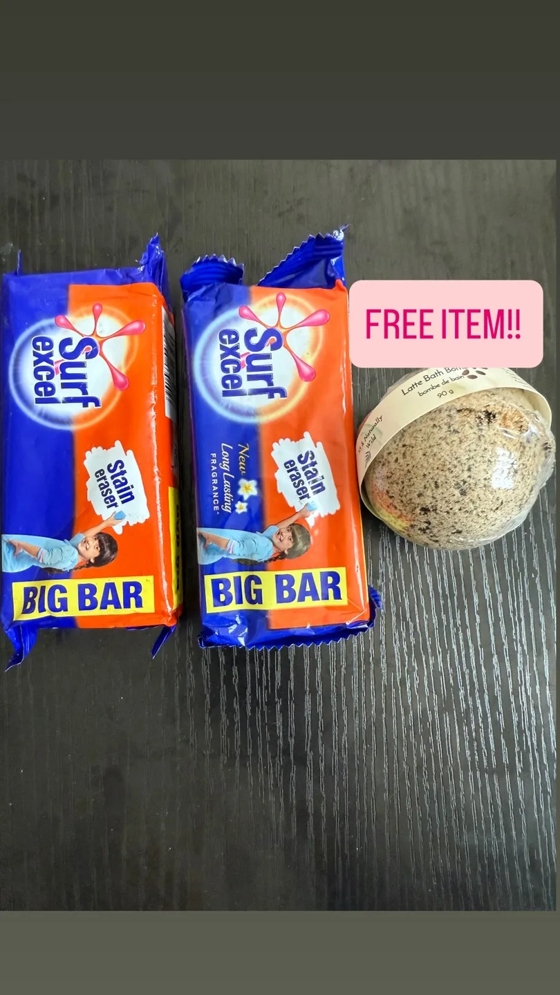 Surf Excel Soap Bars – 2 Big Bars + FREE Bath Bomb thumbnail