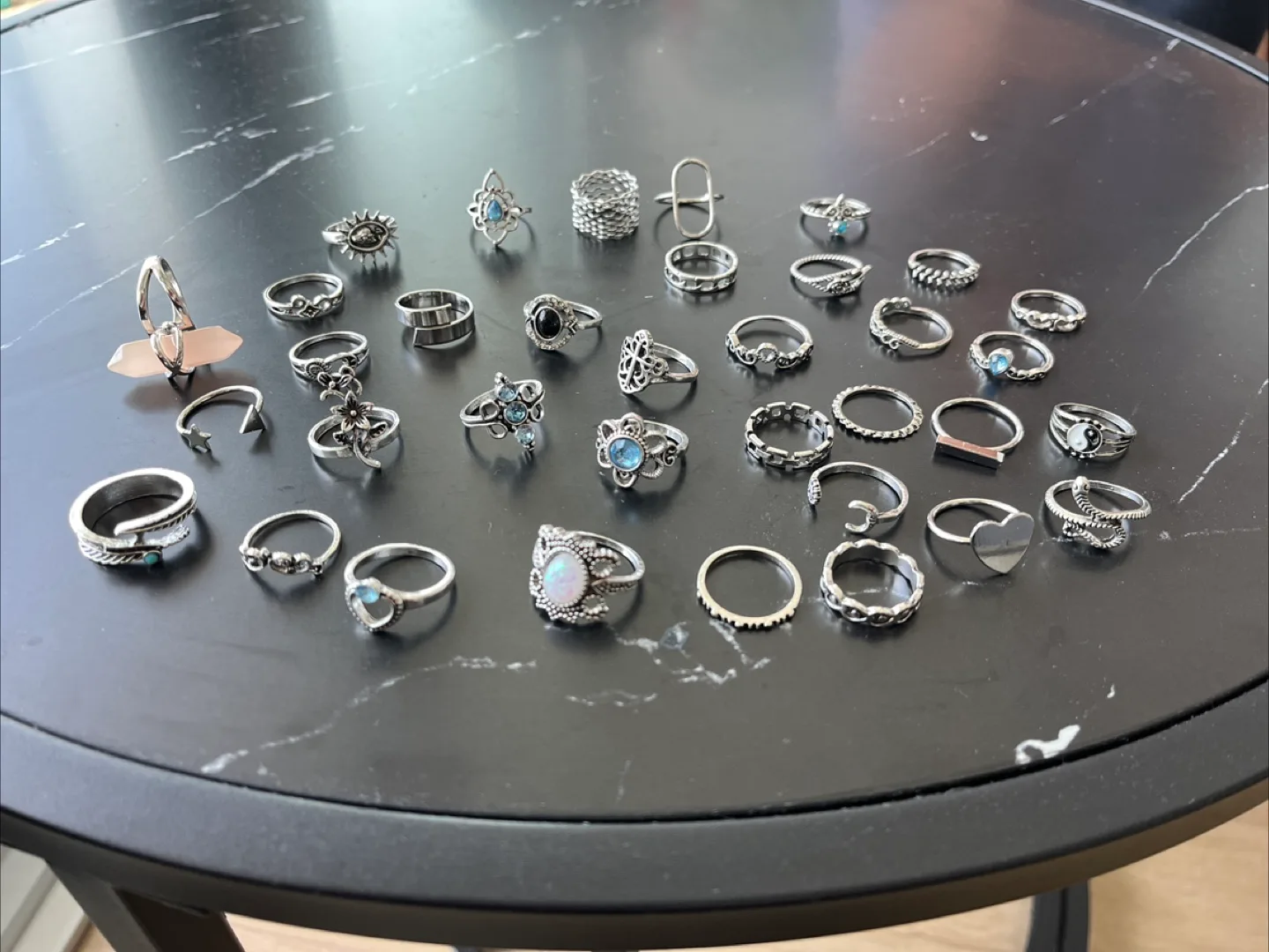 Assorted Silver Tone Rings - Variety of Styles image indicator(2)