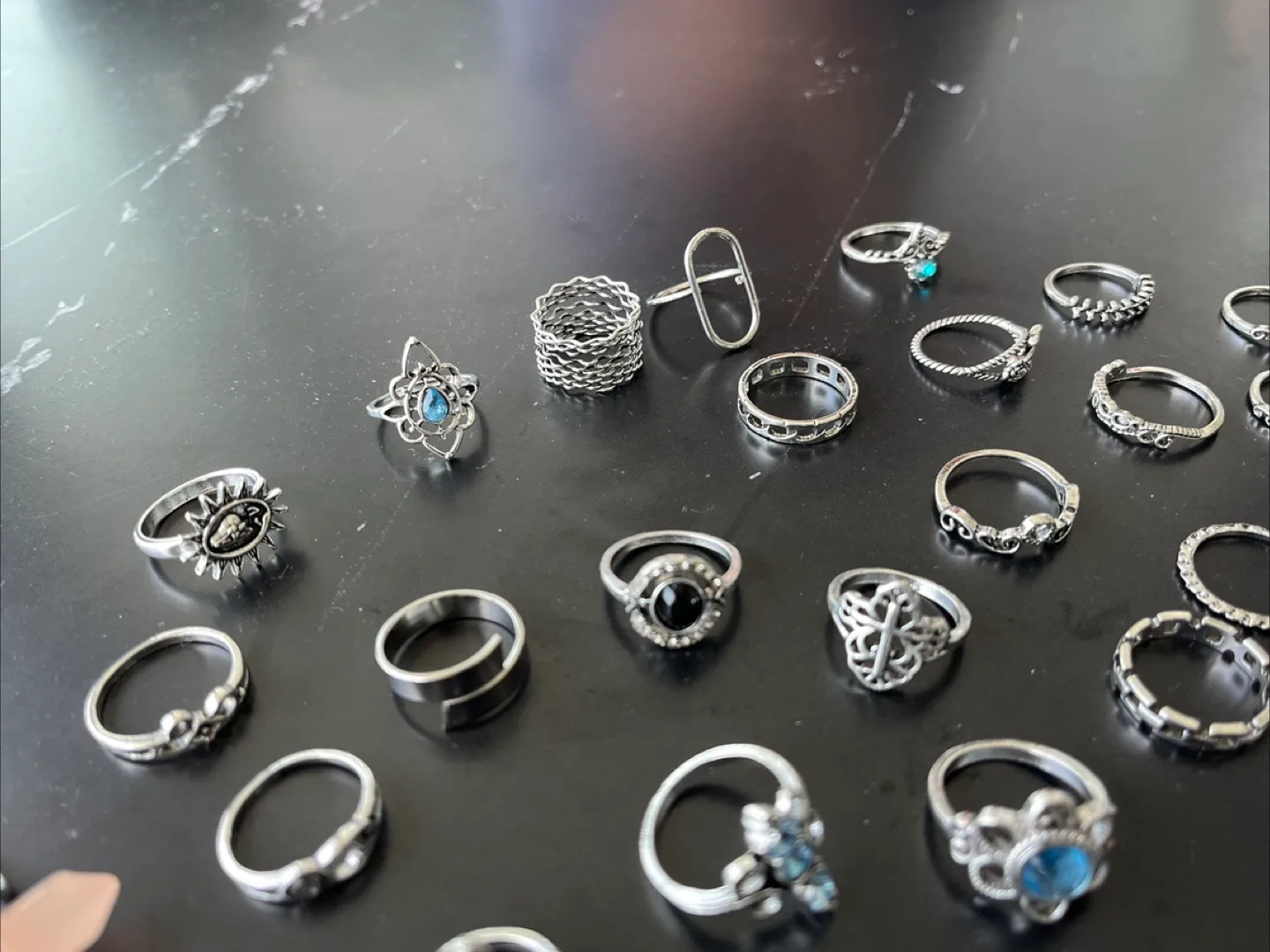 Assorted Silver Tone Rings - Variety of Styles image indicator(6)