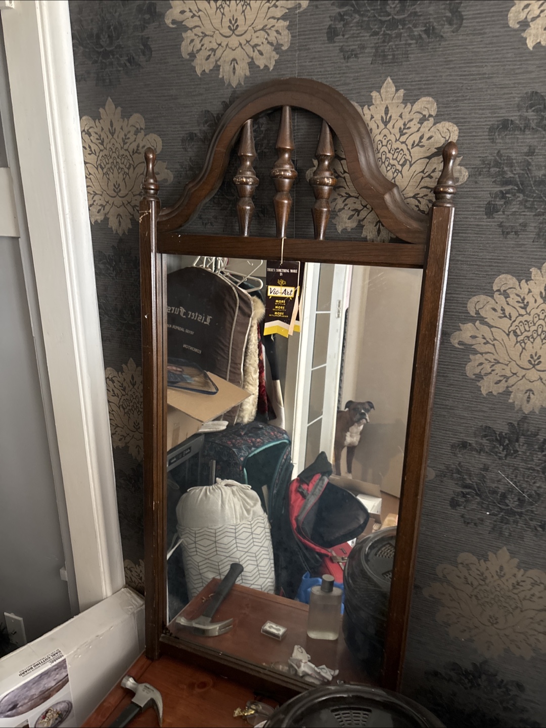 Vintage Vic-Art Wood Framed Mirror