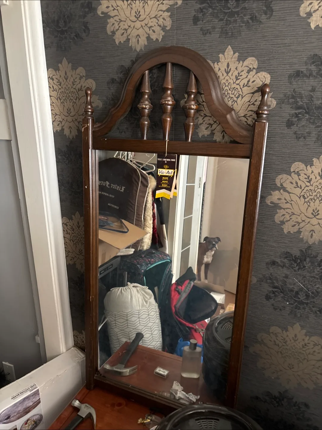 Vintage Vic-Art Wood Framed Mirror