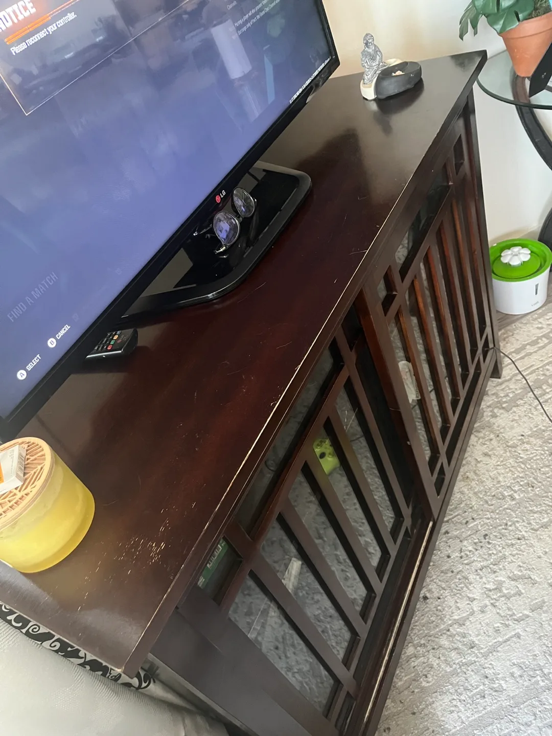 Dark Brown Media Console Cabinet thumbnail