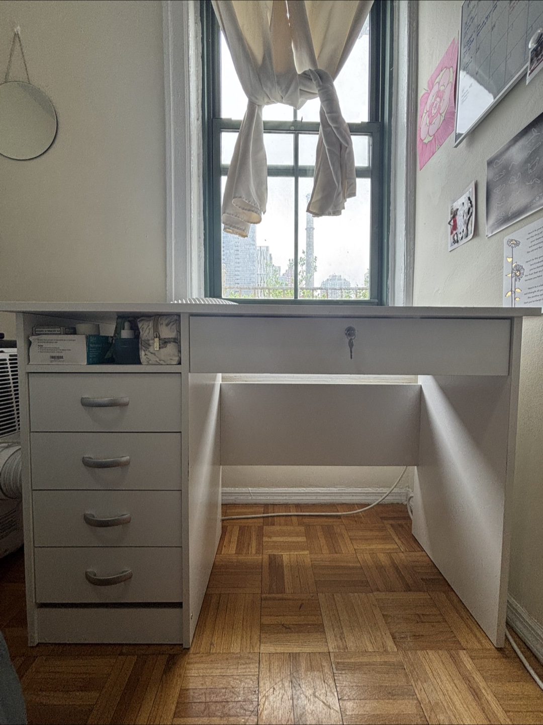 White Desk with Drawers