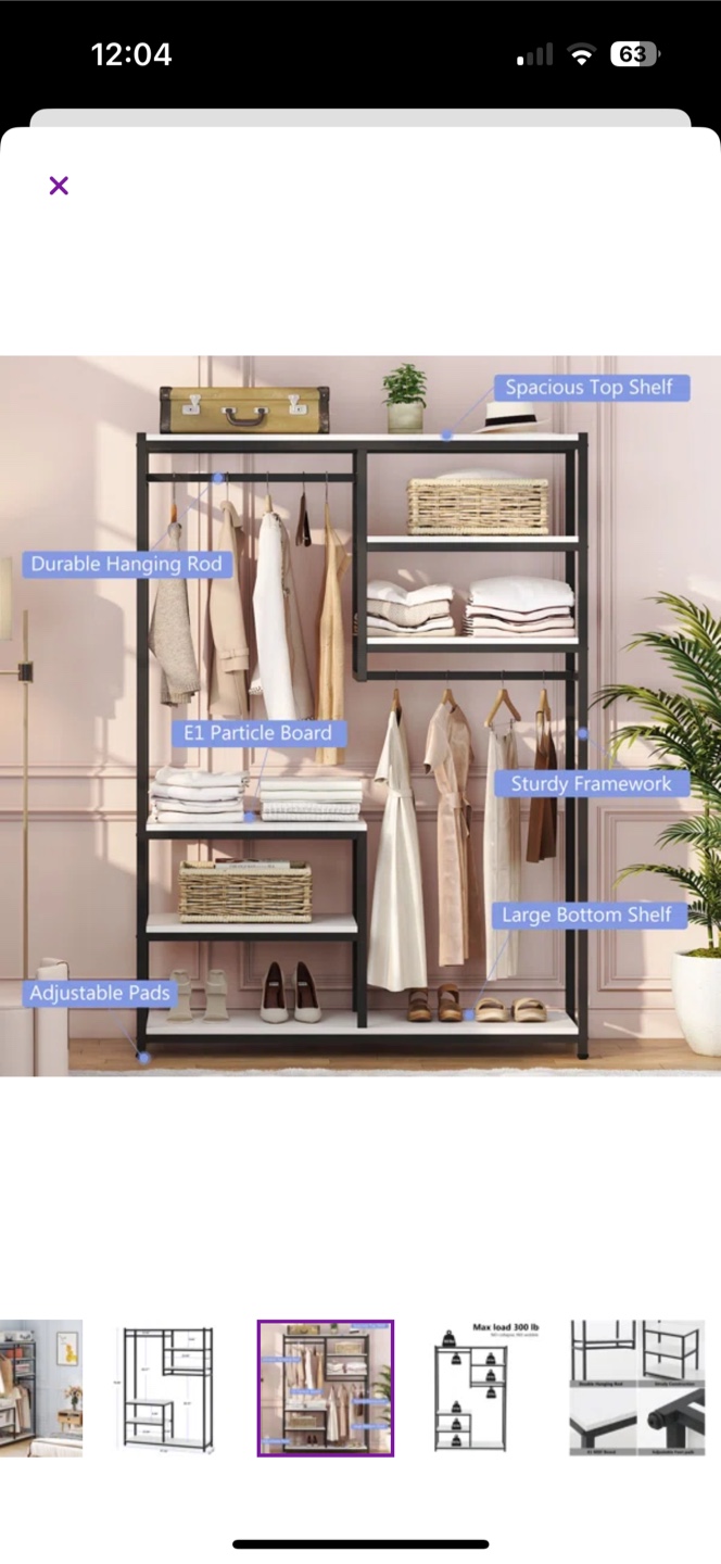 Black & White Metal Clothes Rack - photo 4