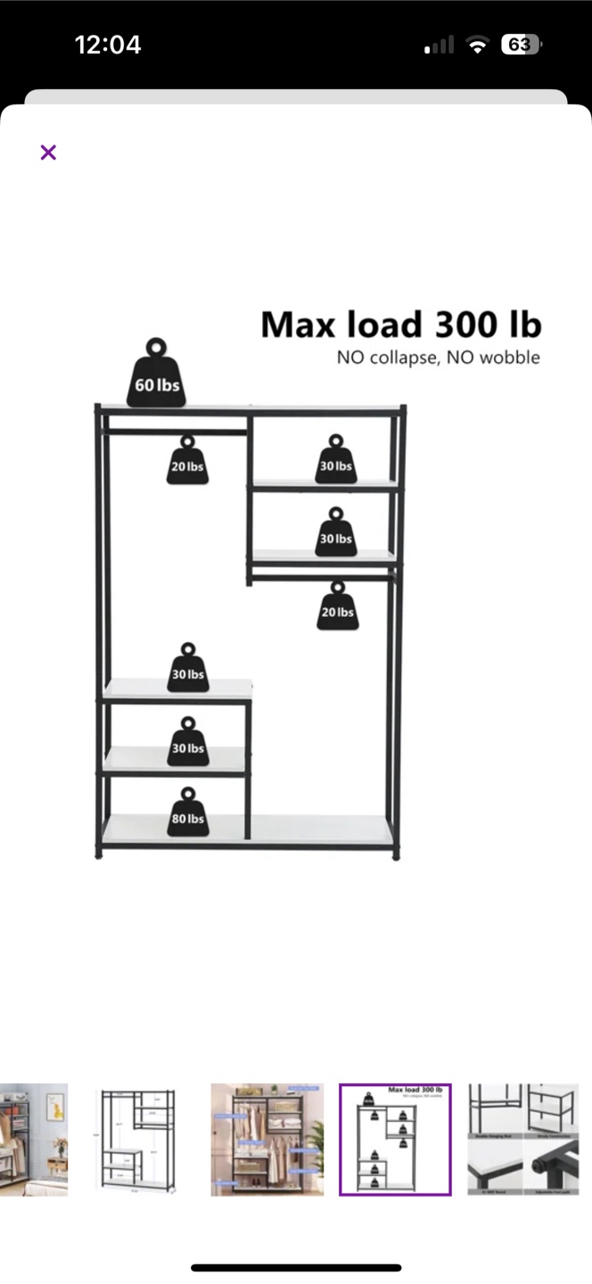 Black & White Metal Clothes Rack - photo 3