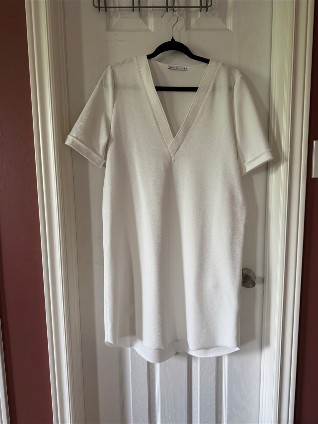 Zara White V-Neck Dress - Size S - photo 2