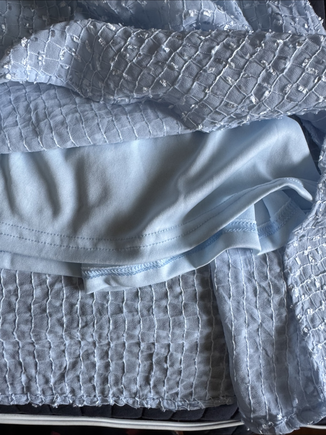 Blue Smocked Puff Sleeve Dress - photo 5