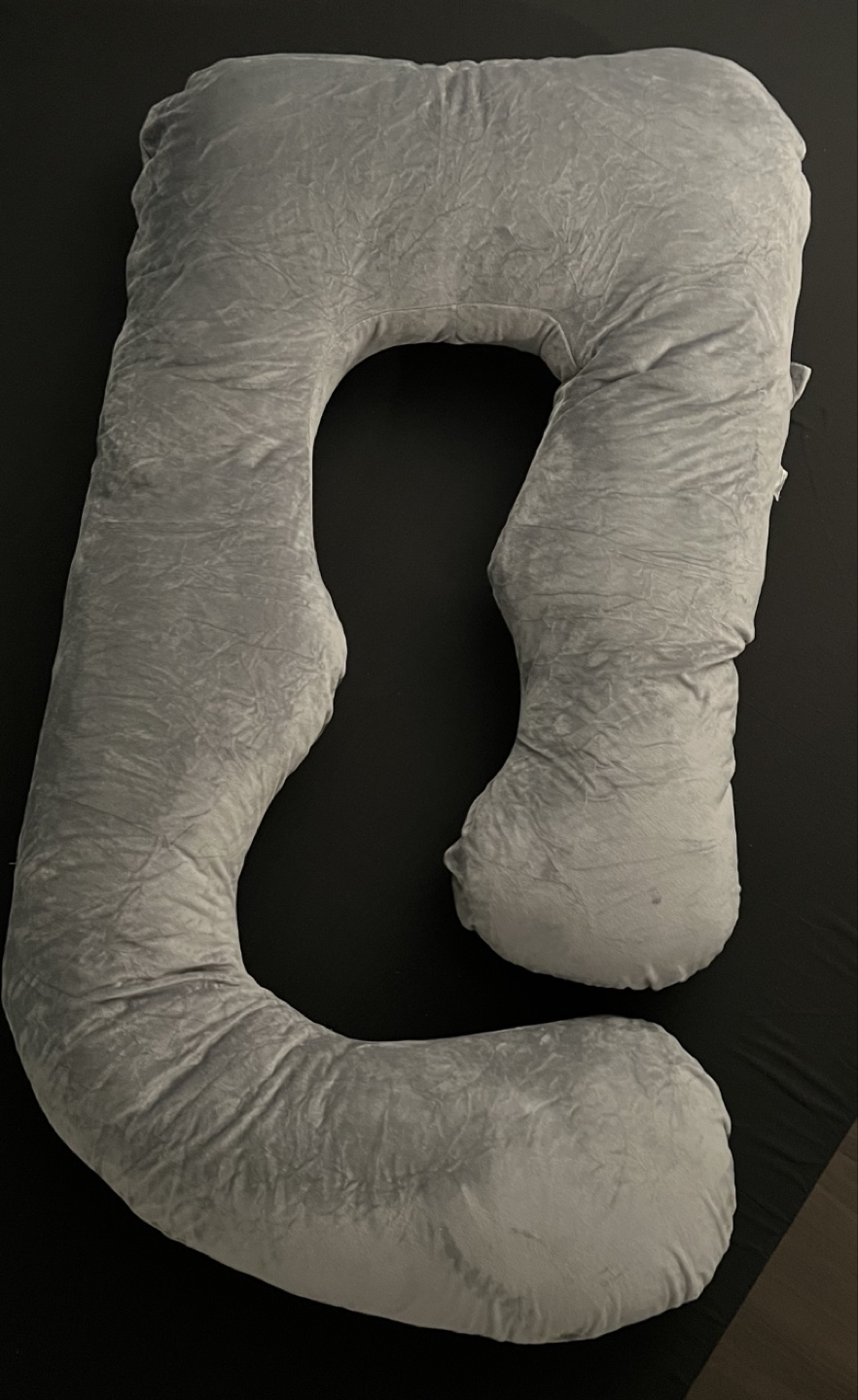 Grey U-Shaped Pregnancy Pillow