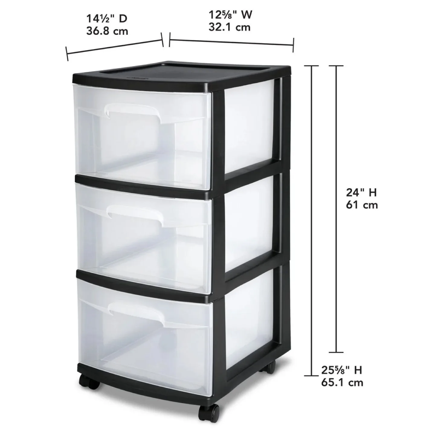 3-Drawer Wide Weave Tower - Black Frame image indicator(2)