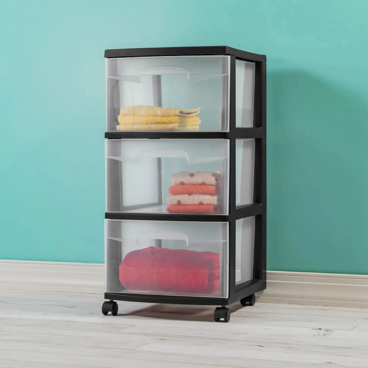 3-Drawer Wide Weave Tower - Black Frame image indicator(4)