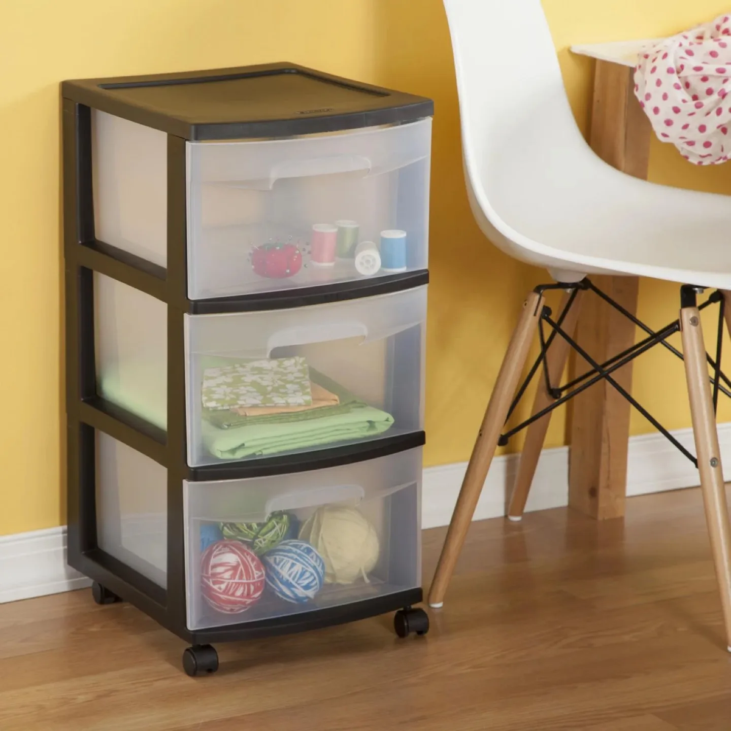3-Drawer Wide Weave Tower - Black Frame image indicator(6)