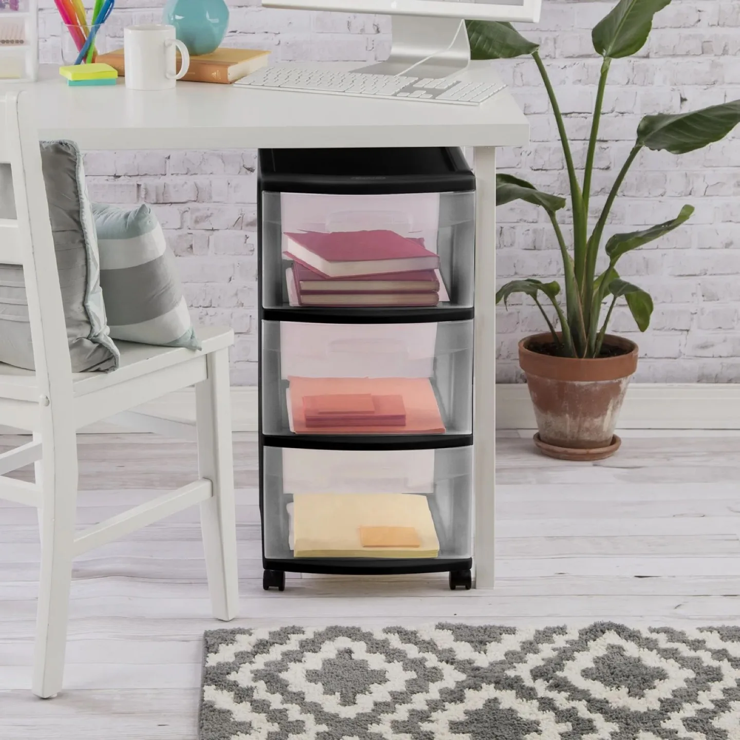 3-Drawer Wide Weave Tower - Black Frame image indicator(3)