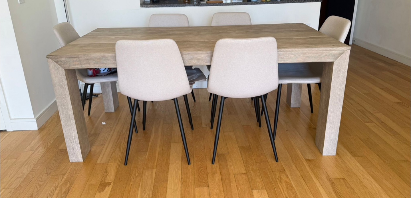 Dining Table - Beige, Solid Wood - photo 5