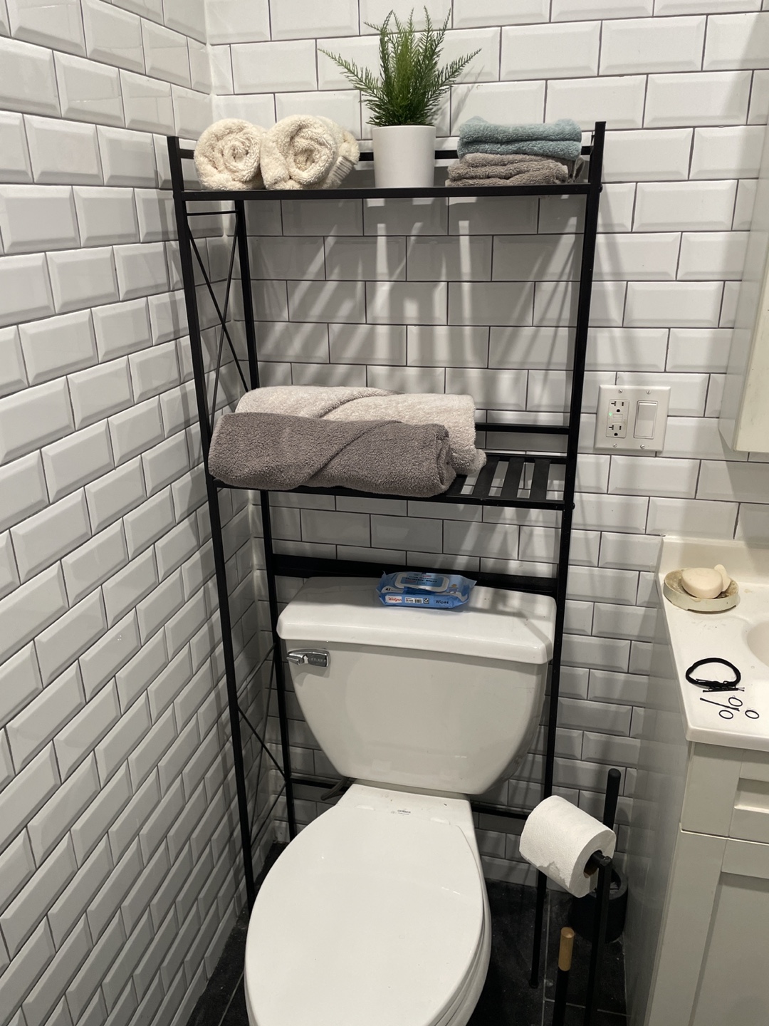 Black Bathroom Shelf