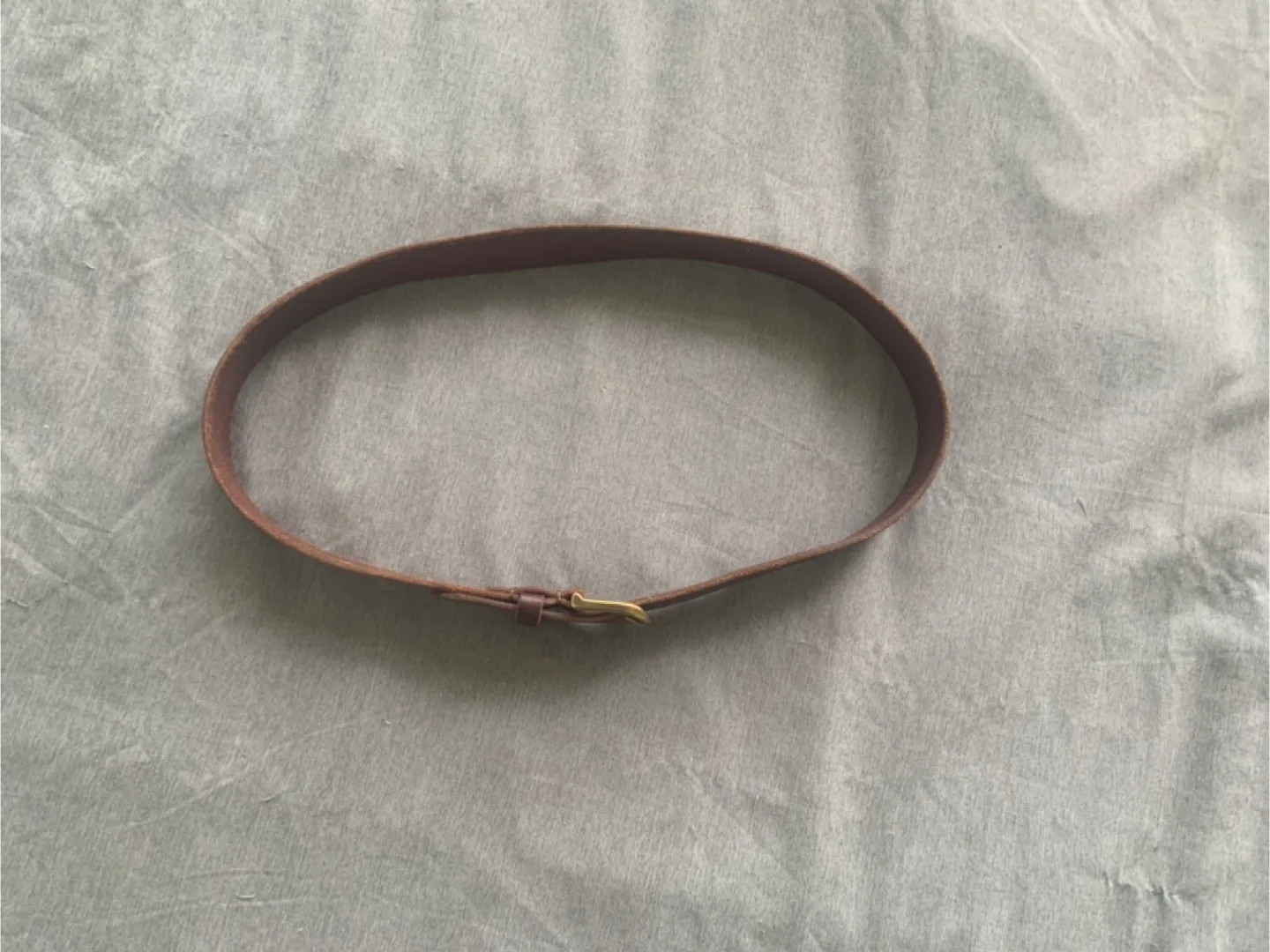 BNWOT Hollister Brown Leather Belt with brass buckle image indicator(3)