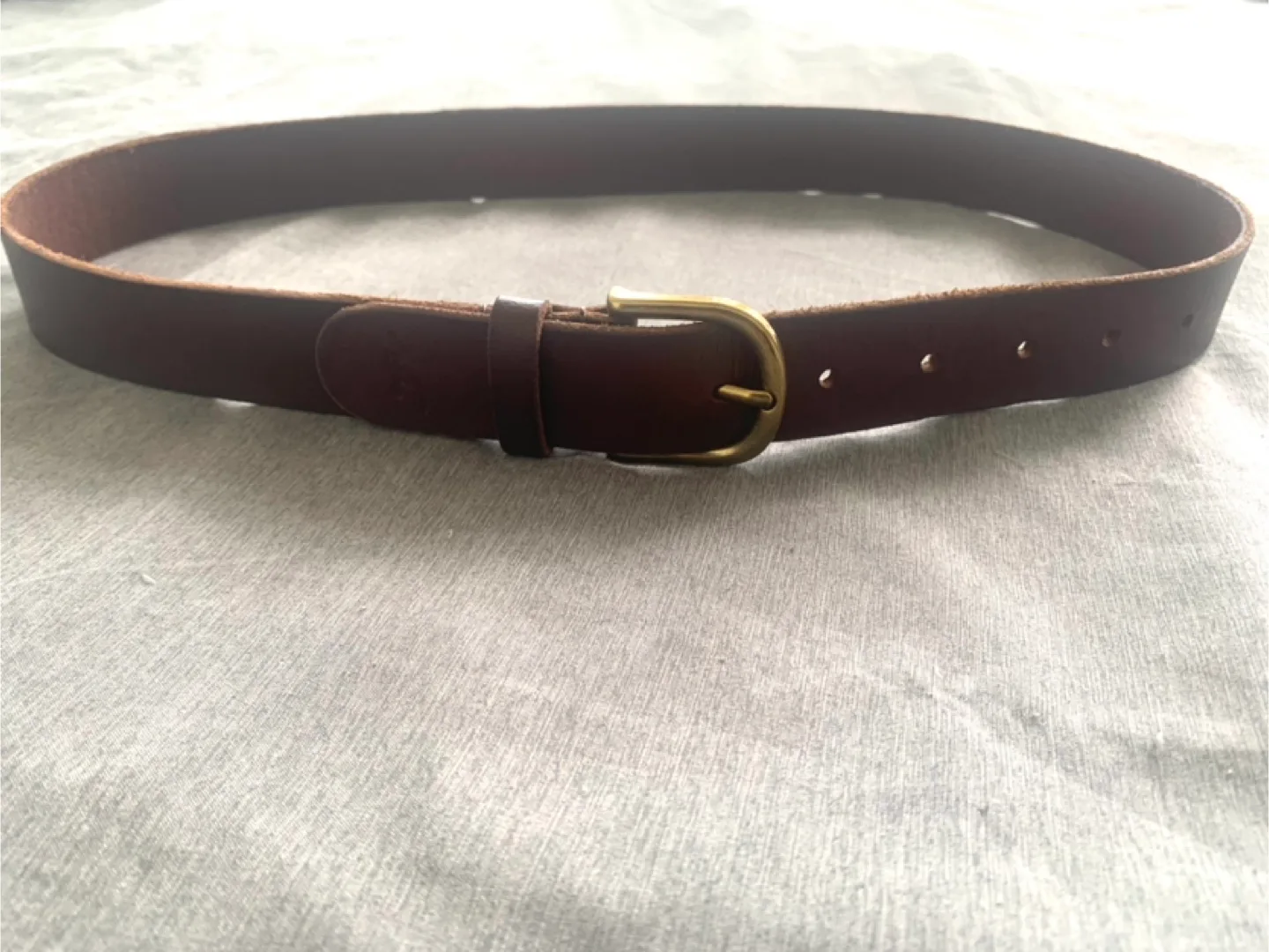BNWOT Hollister Brown Leather Belt with brass buckle image indicator(4)