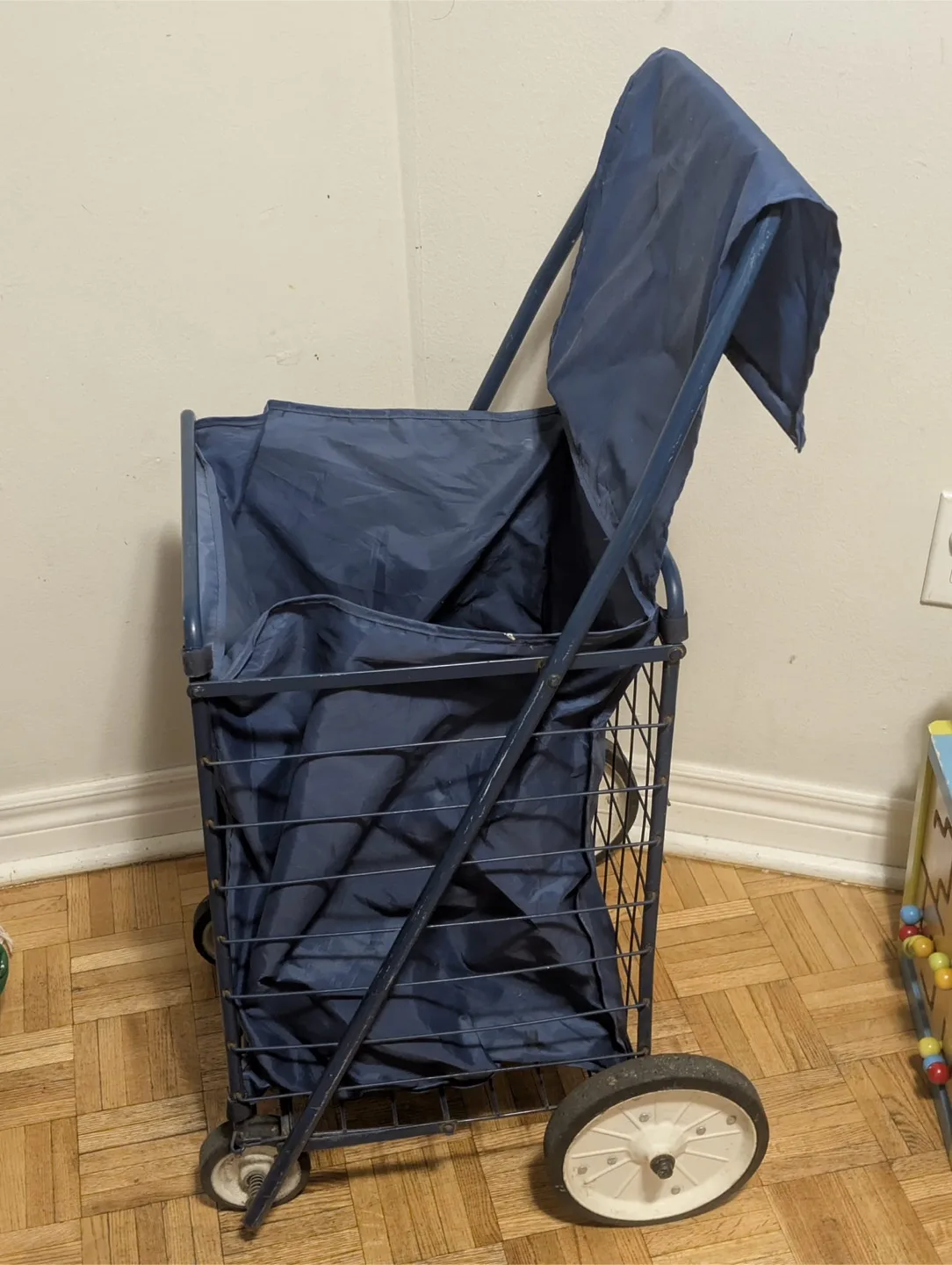 Blue Folding Shopping Cart thumbnail