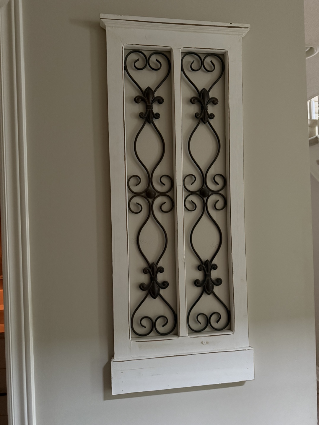Decorative Wall Panel with Iron Fleur-de-lis