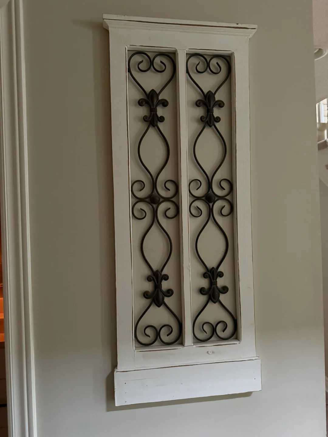 Decorative Wall Panel with Iron Fleur-de-lis thumbnail