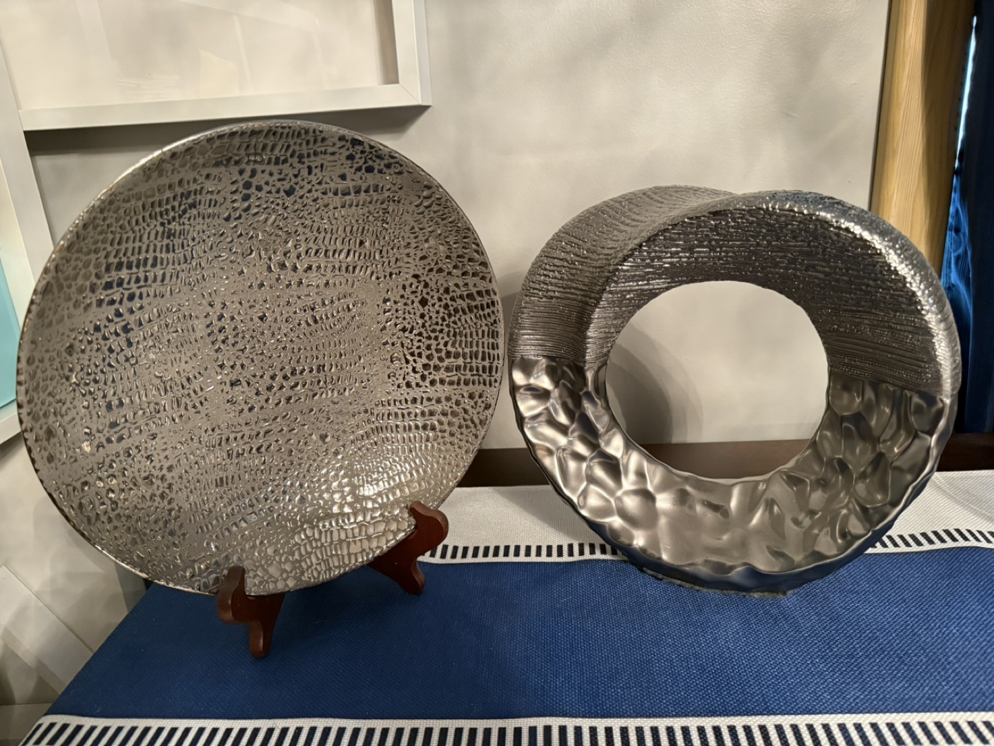 Decorative Silver Plate and Ring