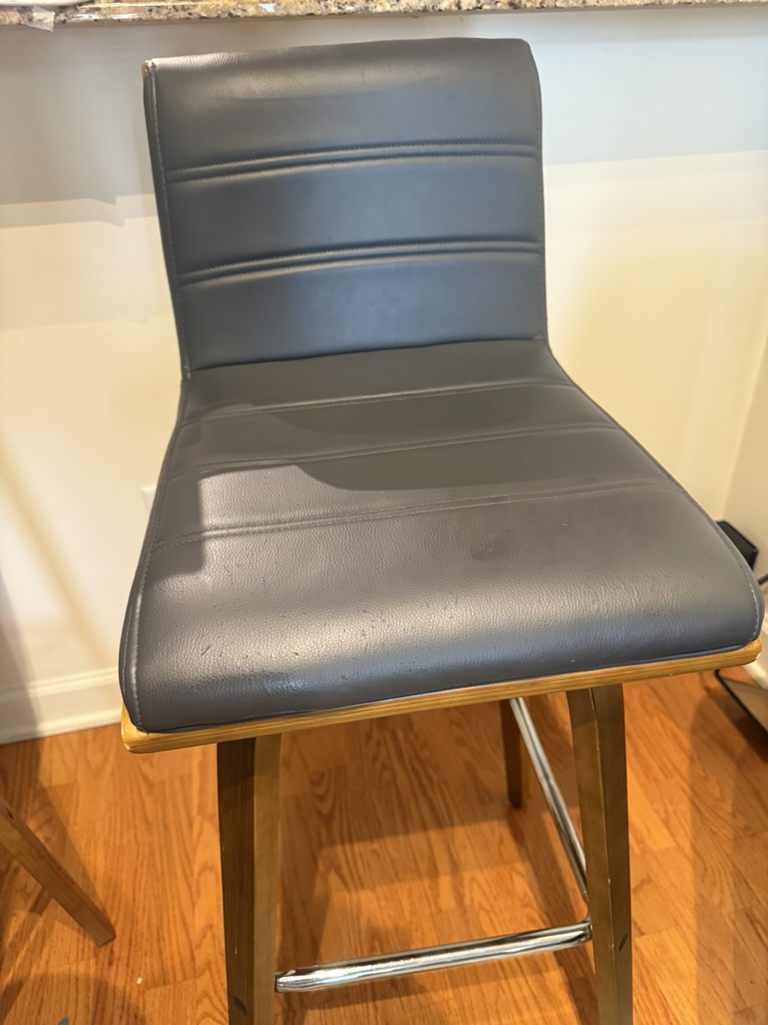 Gray Faux Leather Bar Stools (2) - photo 2