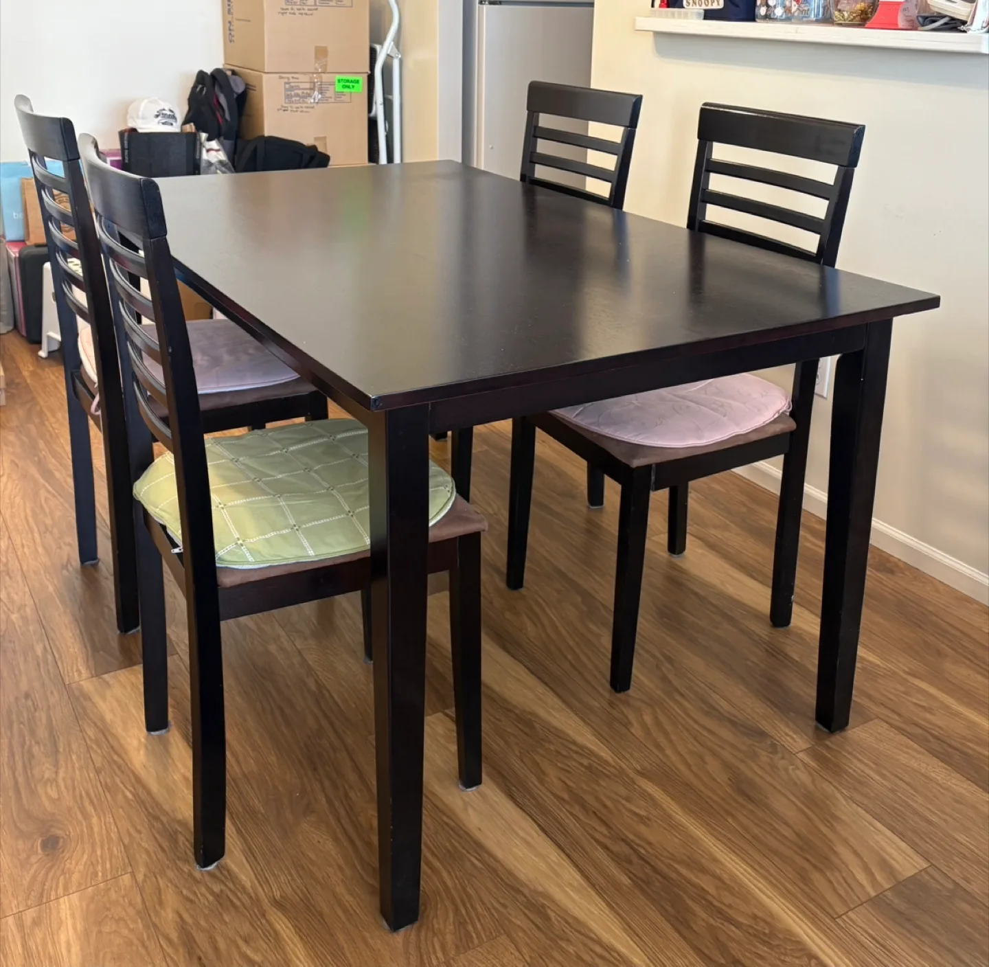 Dark Brown Dining Table with 4 Chairs thumbnail