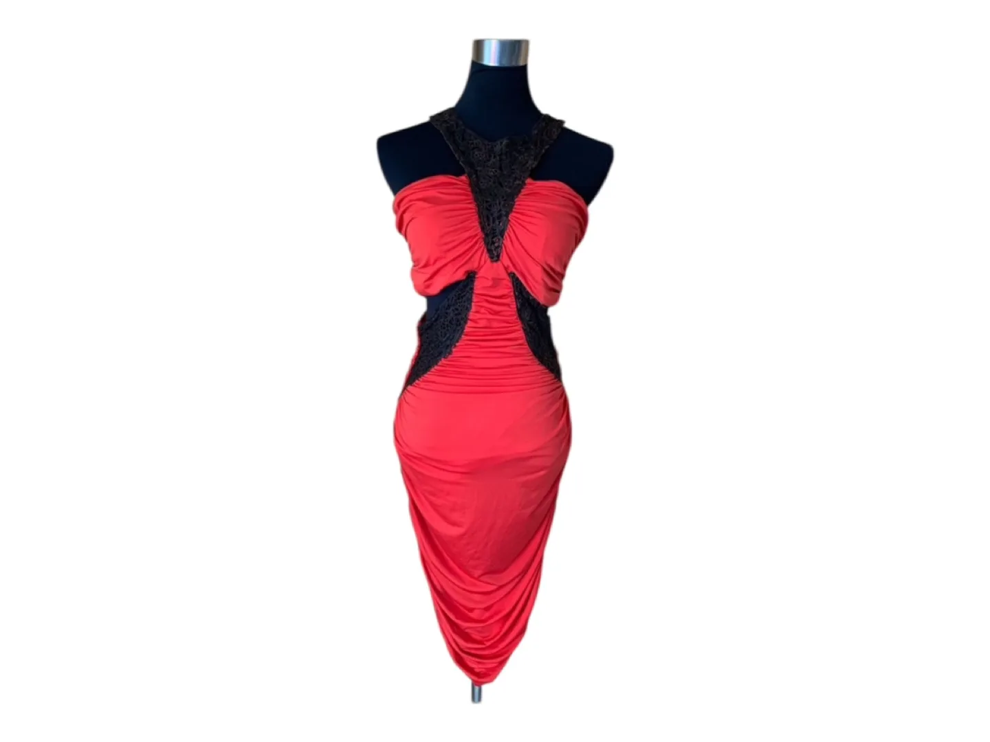 Vintage 2000s Y2K Bebe Red  BodyCon Dress thumbnail