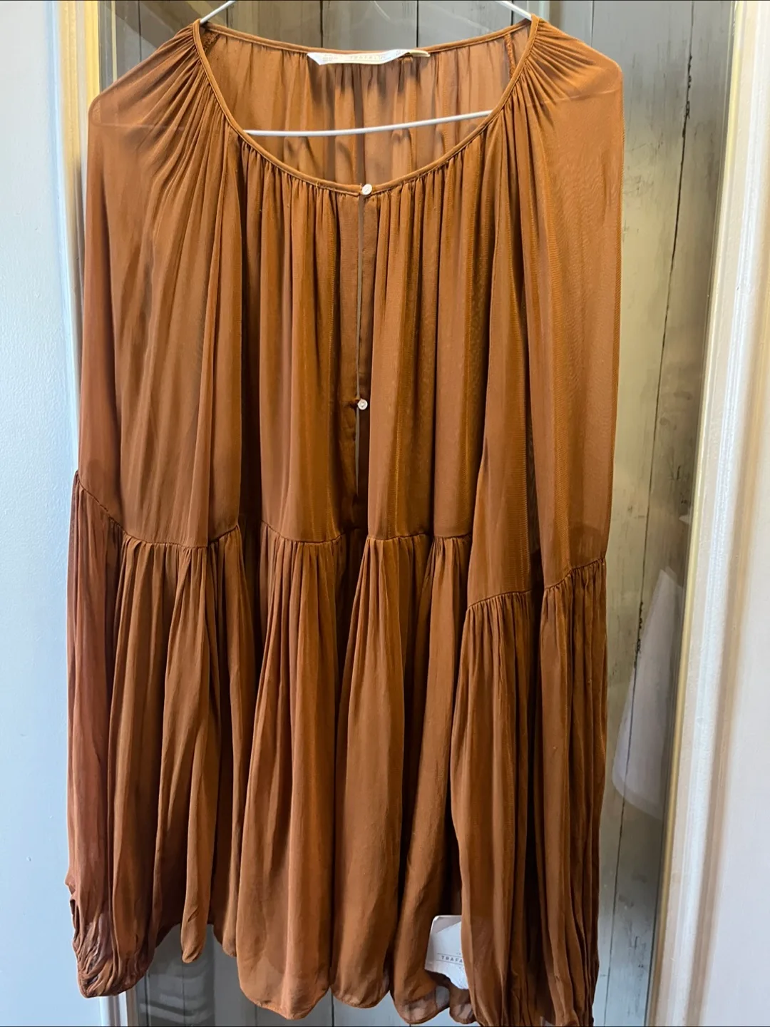 Brown Blouse - Size large thumbnail