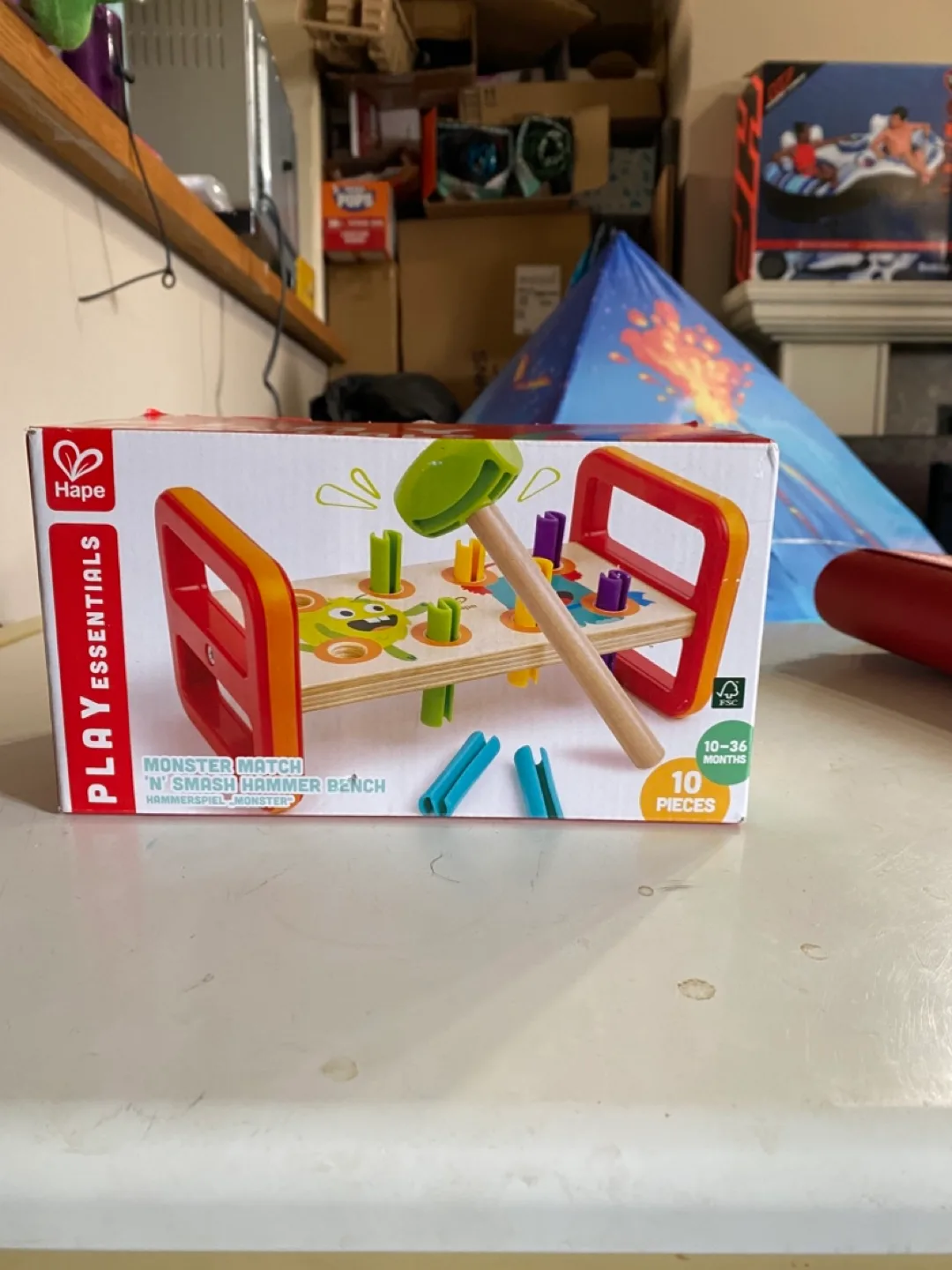 Hape Monster Match 'N' Smash Hammer Bench - New! thumbnail