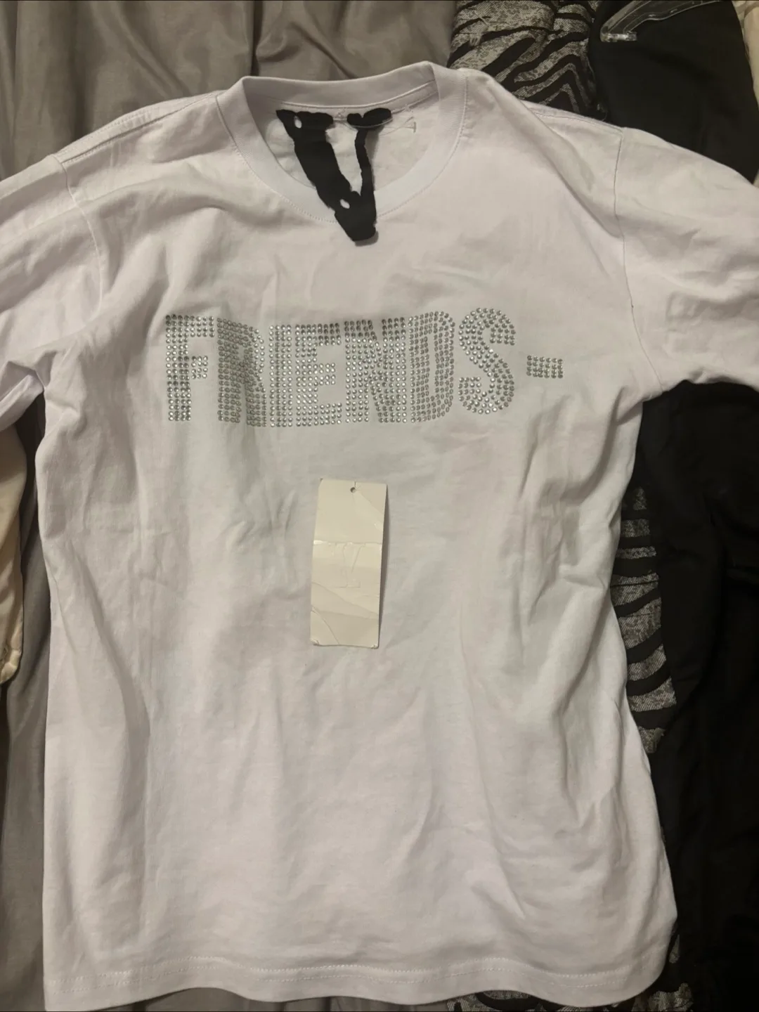 White Vlone Rhinestone T-Shirt thumbnail
