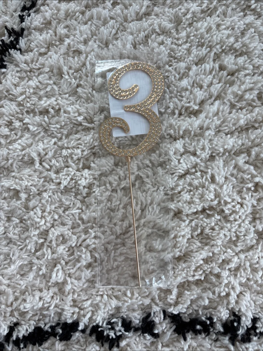 Gold Number 3 Cake Topper - New thumbnail