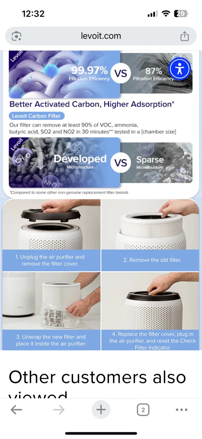 *NEW* Levoit Core 300 Original Purifier Filter (Core 300-P-RF) image indicator(9)