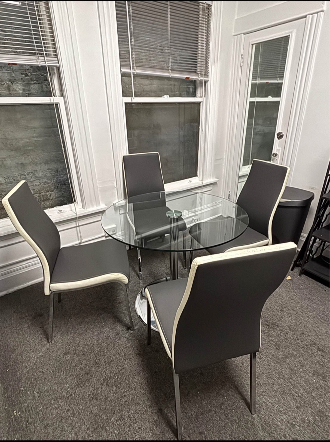 Glass Round Dining Table with 4 Chairs - photo 3